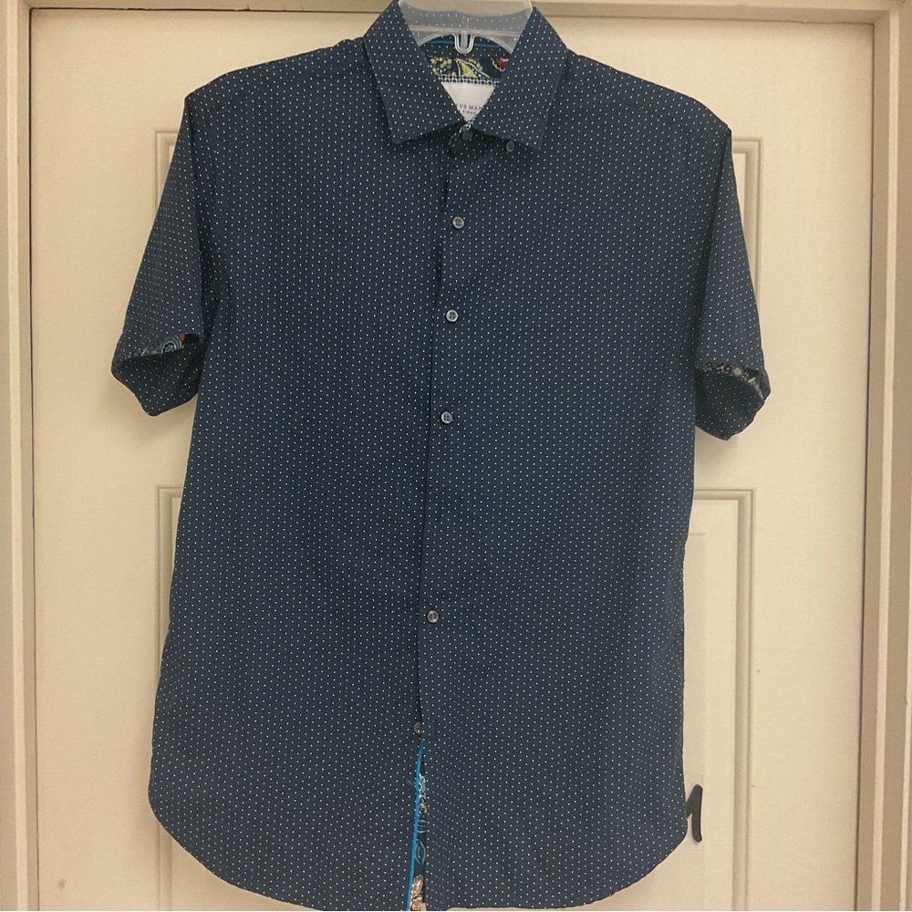 Cactus Man Ricky Singh Navy Blue Short Sleeve Shirt Size S